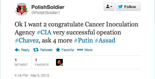 Ce a apărut pe Twitter la câteva minute după ce a fost anunţată moartea lui Chavez. Mulţi erau americani 196788