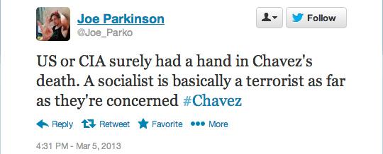 Ce a apărut pe Twitter la câteva minute după ce a fost anunţată moartea lui Chavez. Mulţi erau americani 196789