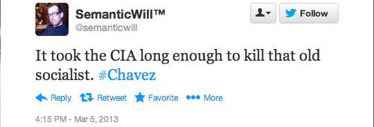 Ce a apărut pe Twitter la câteva minute după ce a fost anunţată moartea lui Chavez. Mulţi erau americani 196790