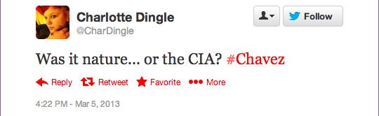 Ce a apărut pe Twitter la câteva minute după ce a fost anunţată moartea lui Chavez. Mulţi erau americani 196793