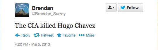 Ce a apărut pe Twitter la câteva minute după ce a fost anunţată moartea lui Chavez. Mulţi erau americani 196795