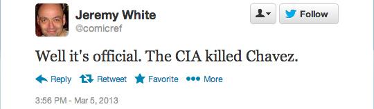 Ce a apărut pe Twitter la câteva minute după ce a fost anunţată moartea lui Chavez. Mulţi erau americani 196797