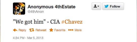 Ce a apărut pe Twitter la câteva minute după ce a fost anunţată moartea lui Chavez. Mulţi erau americani 196799