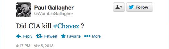 Ce a apărut pe Twitter la câteva minute după ce a fost anunţată moartea lui Chavez. Mulţi erau americani 196800
