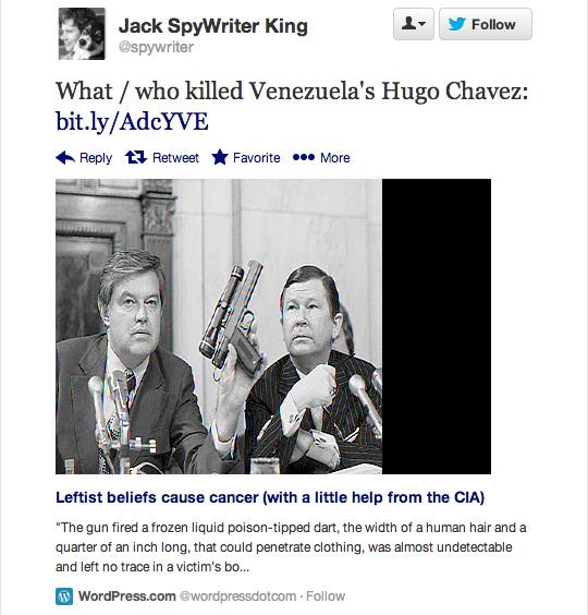 Ce a apărut pe Twitter la câteva minute după ce a fost anunţată moartea lui Chavez. Mulţi erau americani 196802