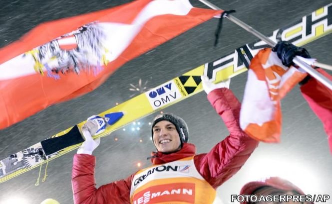 Gregor Schlierenzauer a câştigat pentru a doua oară Cupa Mondială de sărituri cu schiurile