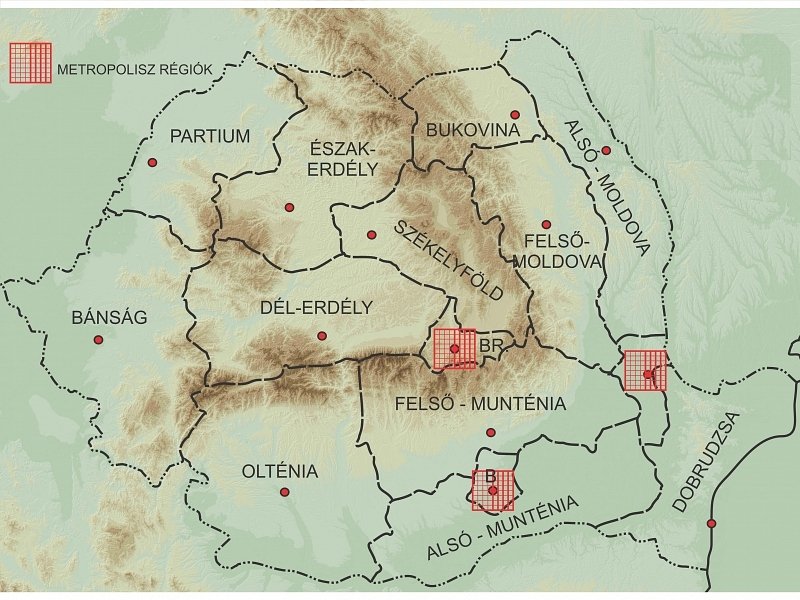 Regionalizarea, în perspectiva maghiarilor din PPMT: Transilvania, Moldova, Ţara Românească şi 14 regiuni integrate