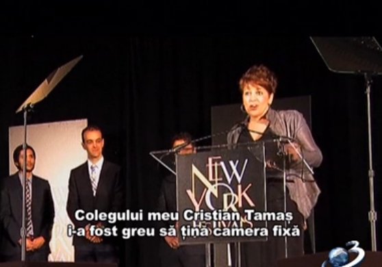 Mesajul lui Carmen Avram la decernarea premiilor Gold World Medal, la New York Festivals World’s Best Television &amp; Films 2013
