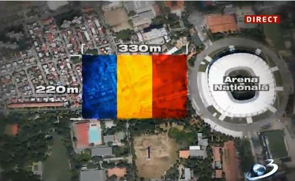Antena 3 duce România în Cartea Recordurilor. Cel mai mare tricolor din lume, la un pas de finalizare