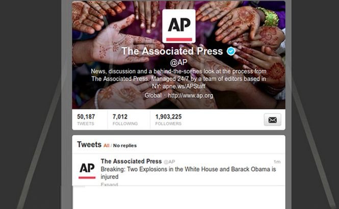 Contul de Twitter al AP a fost atacat de hackeri, care au postat un mesaj fals privind o serie de atacuri la Casa Albă