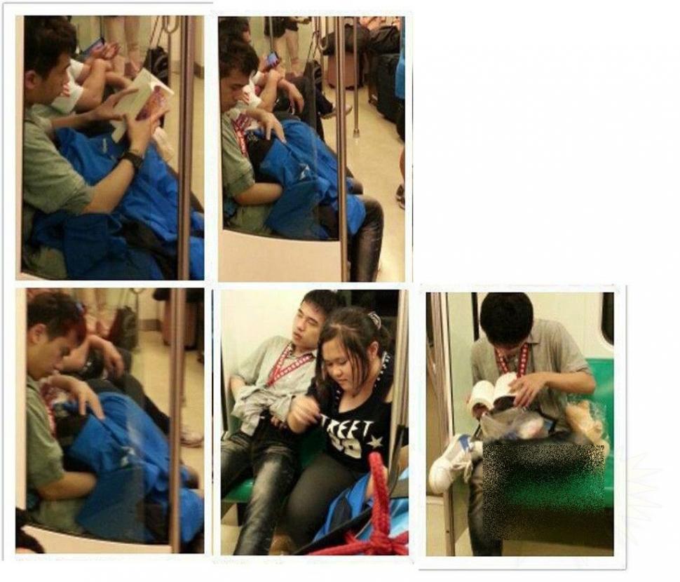 Era oră de vârf şi toţi se întorceau de la muncă. Un chinez slăbuţ şi partenera lui XXL au făcut-o în văzul tuturor, în METROU 205011