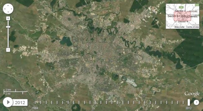 TimeLapse, cel mai nou proiect al Google şi NASA, pentru vizualizarea evoluţiei unor zone de pe Glob
