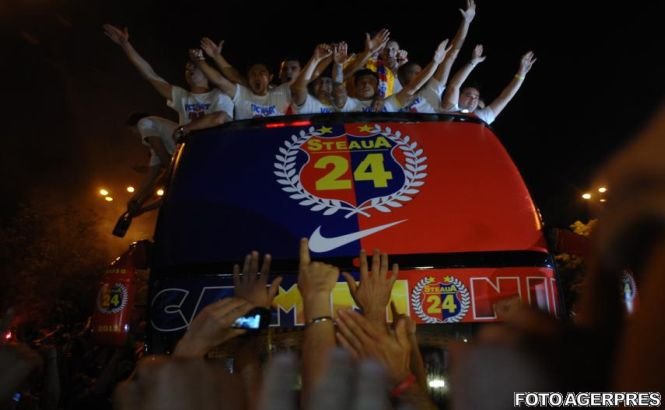 Steaua a învins cu 4-0 pe FC Braşov şi a sărbătorit spectaculos titlul 24