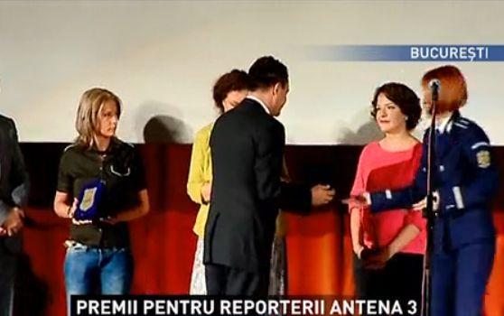Reporterii Antenei 3, premiaţi de Ministerul Afacerilor Interne la Gala Filmului Poliţist Românesc