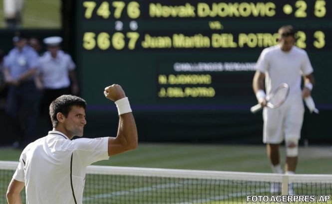 Novak Djokovic a câştigat cea mai lungă semifinală din istoria Wimbledonului şi s-a calificat în ultimul act