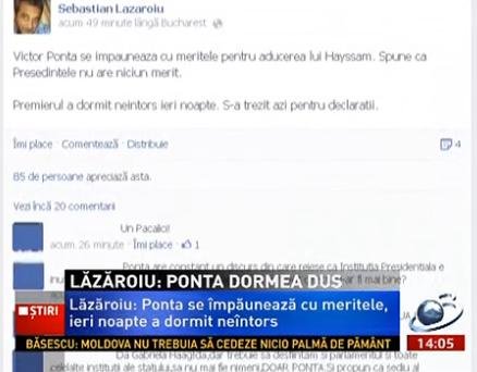 Lăzăroiu: Ponta nu are niciun merit în aducerea lui Hayssam în România, a dormit neîntors ieri noapte