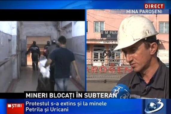 Peste 500 de mineri s-au blocat în subteran şi cer ca premierul Victor Ponta să meargă în Valea Jiului