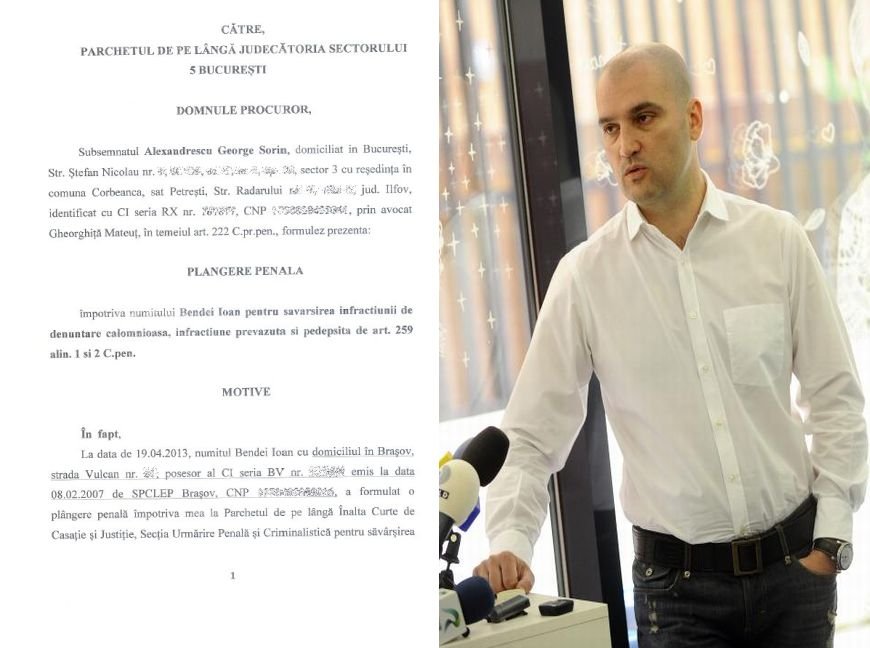 Plângerea penală depusă de Sorin Alexandrescu împotriva administratorului RCS &amp; RDS