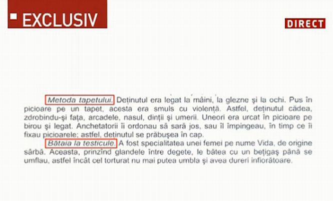 Documentele care arată pedepsele inumane aplicate de torţionari deţinuţilor politici