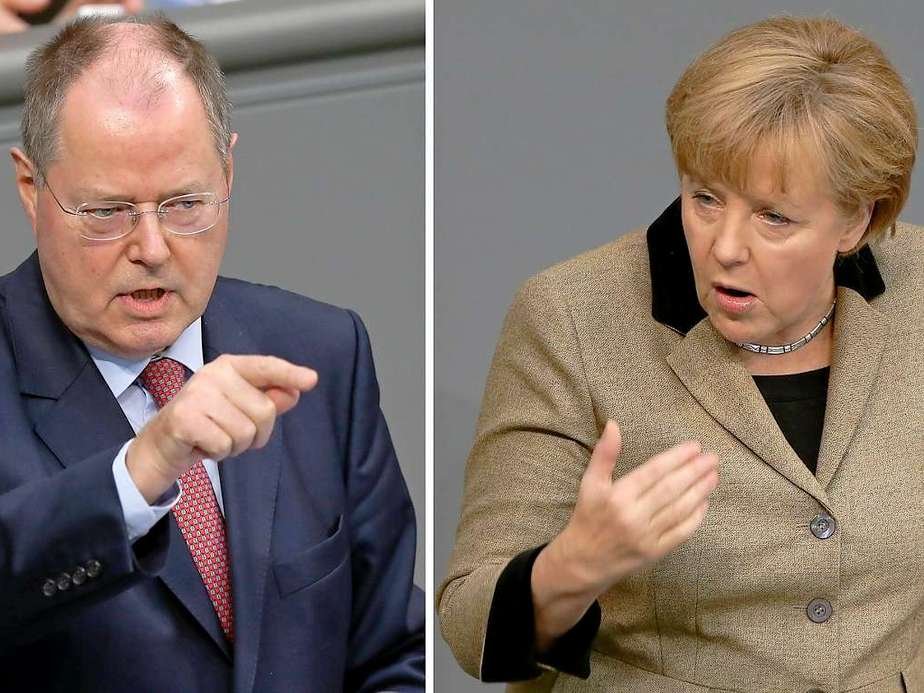 Angela Merkel şi Peer Steinbruck, portretele a doi rivali