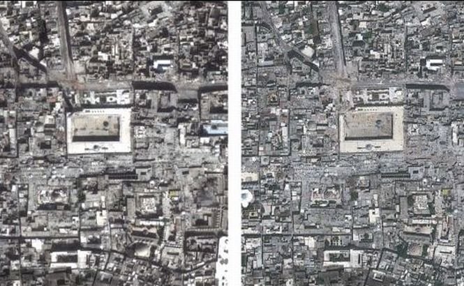 Imaginile realizate din spaţiu care arată distrugerile provocate de războiul din Siria