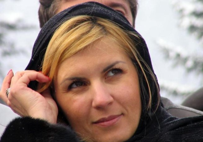Elena Udrea, PROTESTATAR pe pârtia de la Voineasa