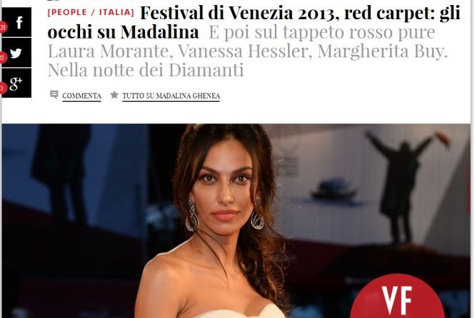 &quot;Este un vis ceea ce trăiesc!” Mădălina Ghenea, regina covorului roşu la gala Festivalului de Film de la Veneţia