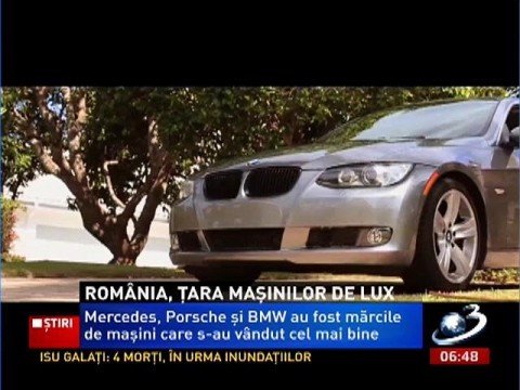 Romania, the country of luxury cars. The number of  top cars sold  in the first half of the year