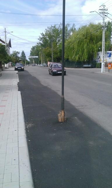 Credeam că numai în Caracal este posibil asta. Şoferii trebuie să ocolească stâlpii în MIJLOCUL străzii 225483