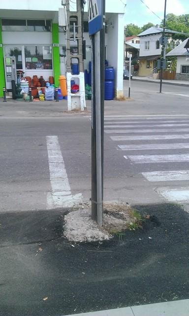 Credeam că numai în Caracal este posibil asta. Şoferii trebuie să ocolească stâlpii în MIJLOCUL străzii 225486