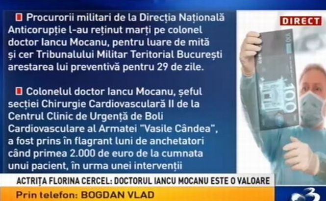 Avocatul medicului Iancu Mocanu: Mi se pare incorect că DNA a mers pe teza că domnul doctor ar fi condiţionat actul medical
