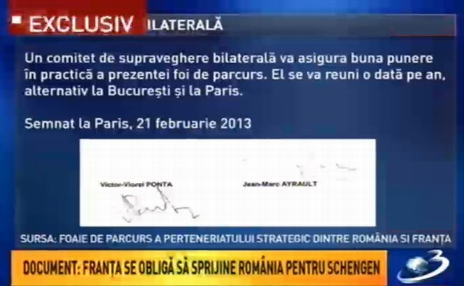 Document: Franţa se obligă să sprijine România pentru Schengen
