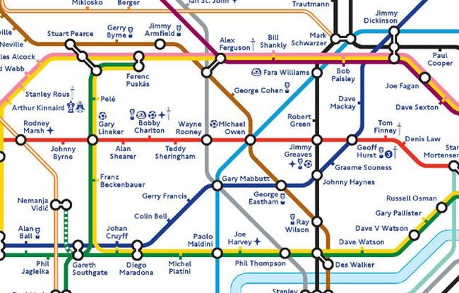 Legendele fotbalului, mutate în subteran. Harta metroului din Londra, redesenată pentru a onora Federaţia Engleză de Fotbal