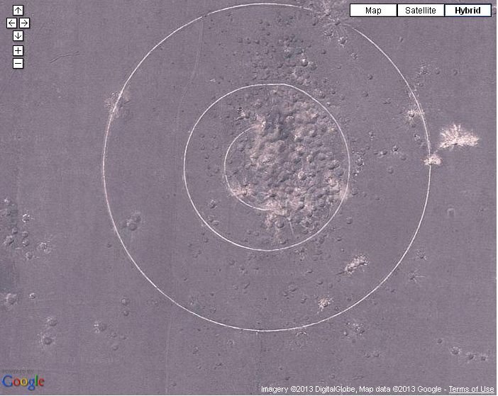 Ce apare pe Google Earth lângă EPICENTRUL cutremurelor din Galaţi. Ce sunt acele cercuri?