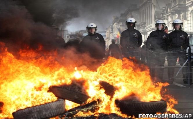 Protest al pompierilor din Belgia. Câteva străzi din Bruxelles au fost blocate