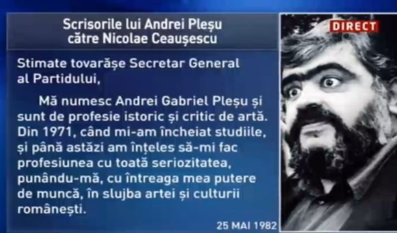 Sinteza zilei: Scrisorile lui Andrei Pleşu către Nicolae Ceauşescu