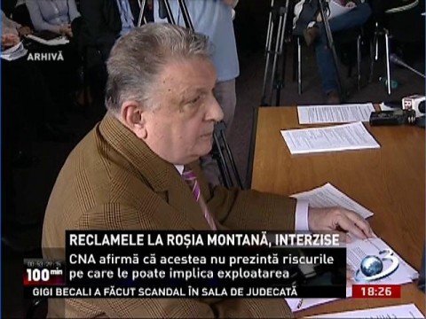 CNA banned broadcasting  of TV spots for the Roşia Montană Project