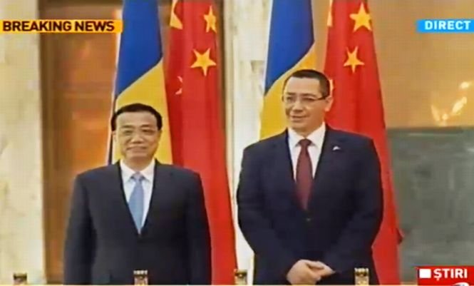 Acorduri istorice România - China. Premierul chinez s-a întâlnit cu Victor Ponta la Palatul Victoria