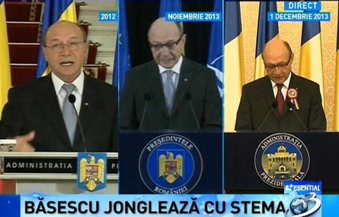 De Ziua Naţională a dispărut stema României. Cum jonglează Băsescu cu simbolurile Administraţiei Prezidenţiale