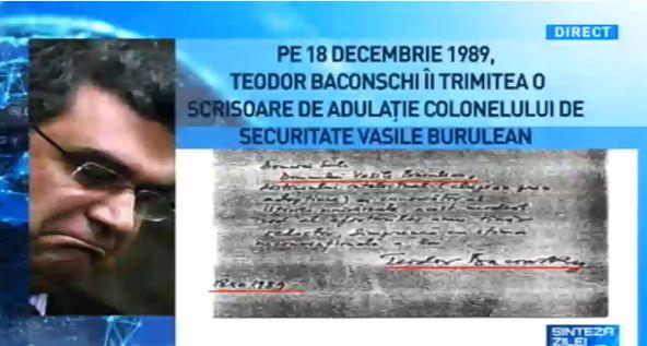 În ziua în care românii mureau pentru libertate, Teodor Baconschi îi aducea elogii unui conducător al Securităţii 240099