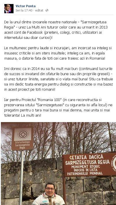 Ponta: Îmi doresc ca în 2014 să fiu mult mai bun. Am o datorie faţă de toţi care trăiesc în România 241305
