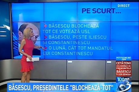 Traian Băsescu a blocat de două ori mai multe legi decât Ion Iliescu şi Emil Constantinescu la un loc