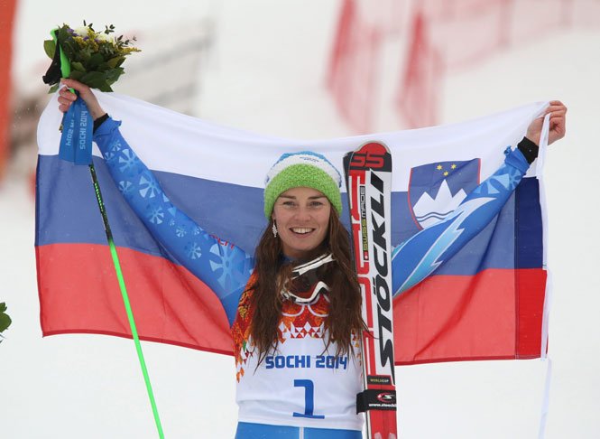 Tina Maze, a doua medalie de aur la Soci. Slovena a cucerit titlul olimpic la slalom uriaş