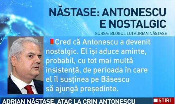 Adrian Năstase: Antonescu e nostalgic