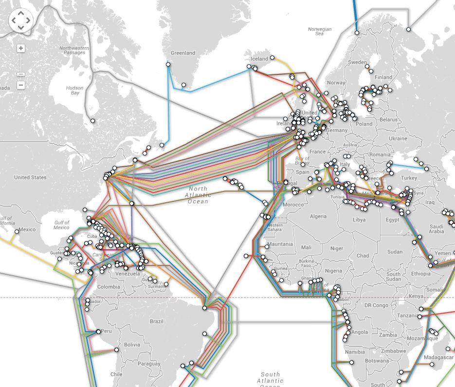 INEDIT: Harta reţelei de cabluri submarine care formează INTERNETUL de astăzi  250808