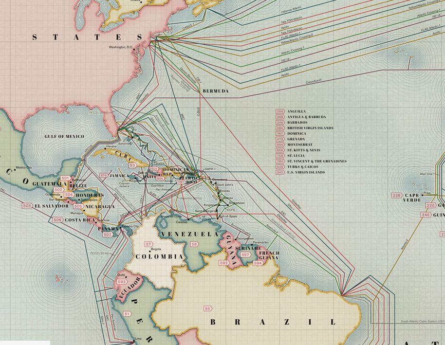 INEDIT: Harta reţelei de cabluri submarine care formează INTERNETUL de astăzi  250813