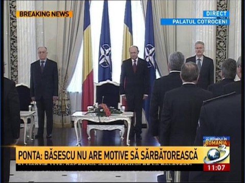 Ten years since Romania’s entry into NATO. A troubled ceremony held at the Presidential Palace Ponta: Băsescu has got no reasons to celebrate