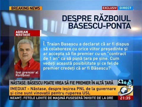 Adrian Năstase: Băsescu, from a  &quot;president player&quot; in the  &quot;gambler who no longer observes the rules of Constitution&quot;