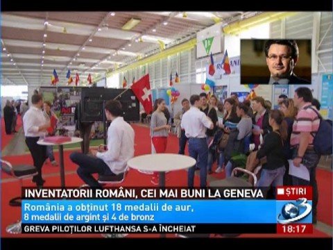 The Romanian inventors, great winners in Geneva: 18 gold medals, 8 silver medals, 4 bronze medals and  17 special awards