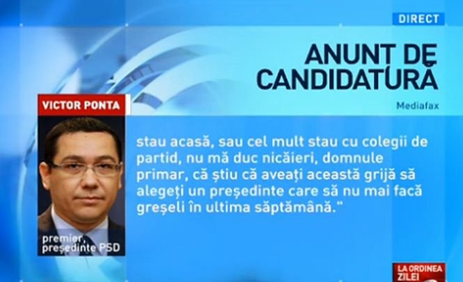 Victor Ponta dă de înţeles că va candida la alegerile prezidenţiale